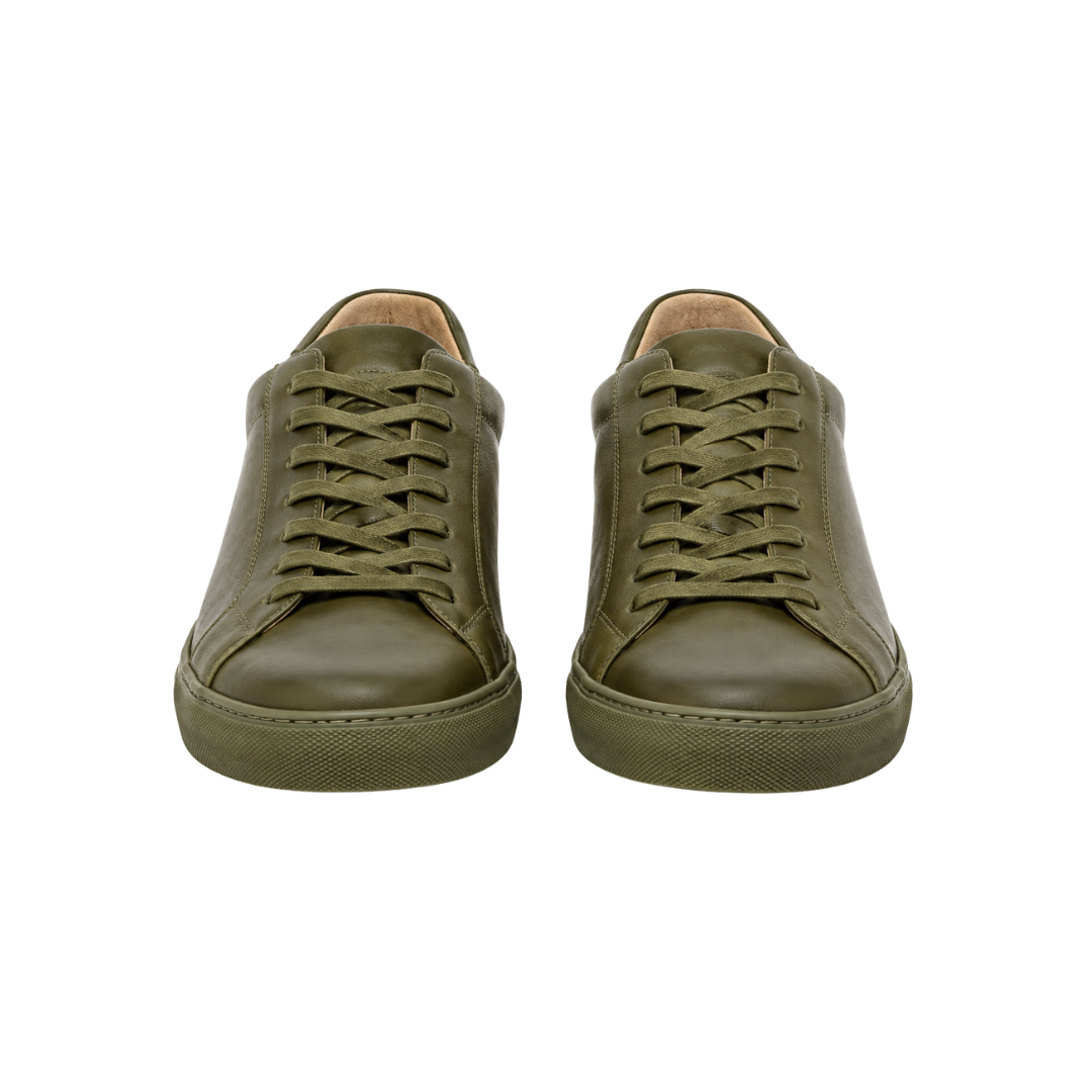 Newton Shoes Casual Sneakers – Medium Olive Leather