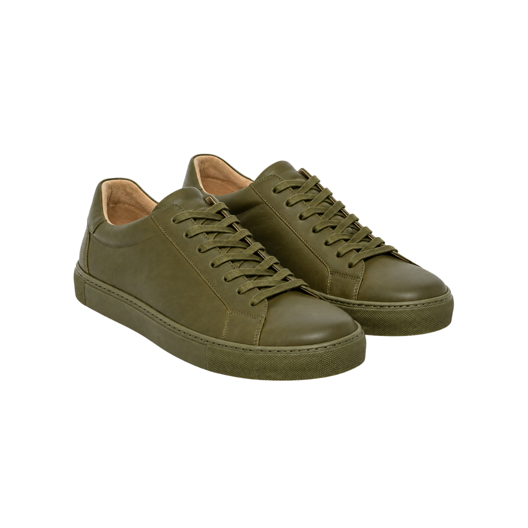 Newton Shoes Casual Sneakers – Medium Olive Leather